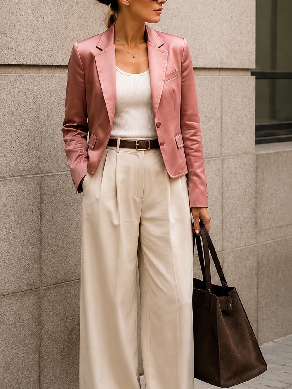 DKNY Silk Blazer 6 Dusty Rose Pink Tailored 100% Silk Office Business casual top